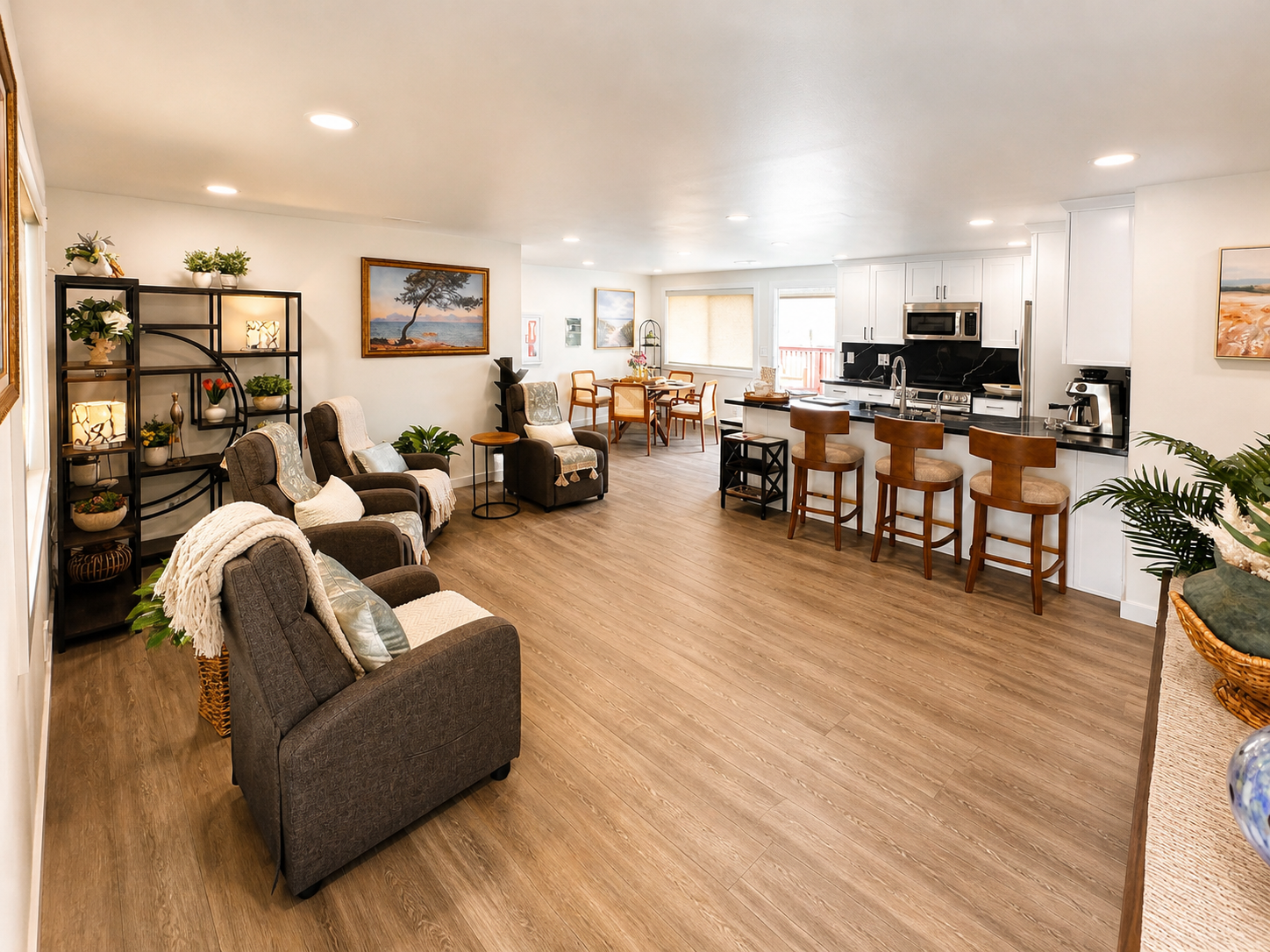 Magnolia Senior Care open living and kitchen area